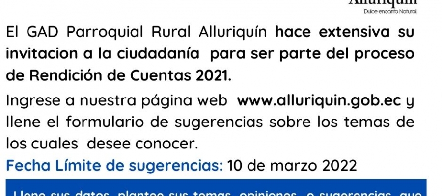 PRIMERA FASE DEL PROCESO DE RENDICIÓN DE CUENTAS AÑO 2021.